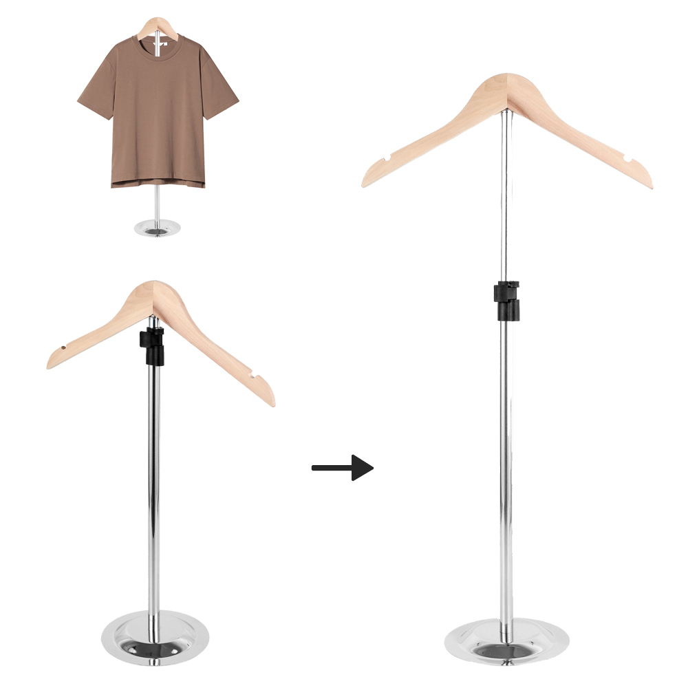 Baby Clothing Display Stand - T-Shirt-Ausstellungsständer, höhenverstellbarer T-Shirt-Rack, Metall-Kleidungsständer mit stabiler