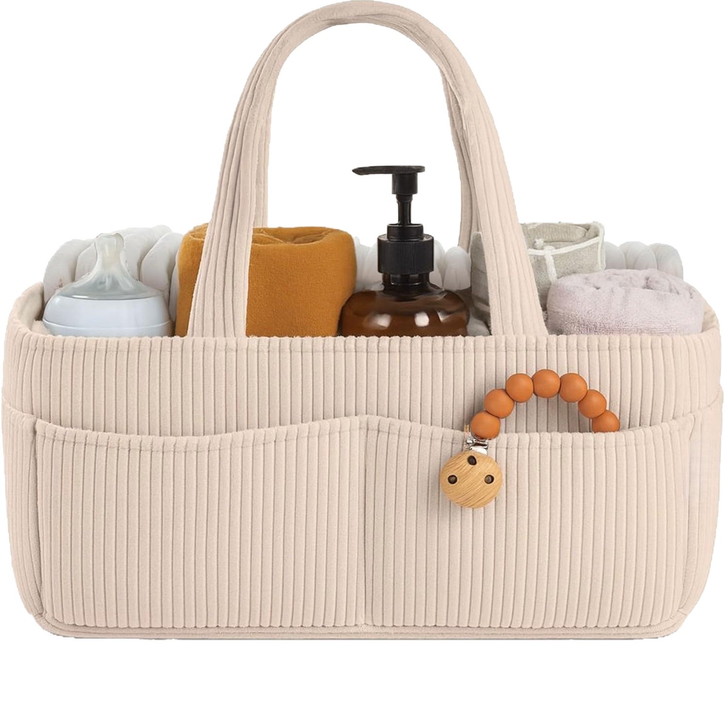 Baby Clothing Basket - Neuer Cord-Windel-Organizer Faltbarer Mehrzweck-Windel-Aufbewahrungskorb mit Griff