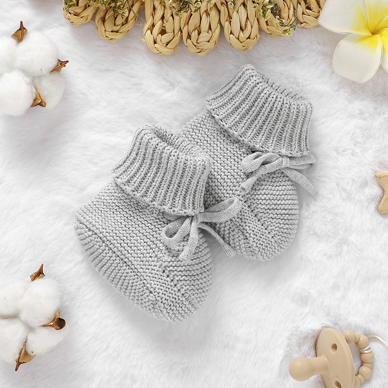 Baby Clothing For Bed - Infant Baby Schuhe Stricken Baumwolle Jungen